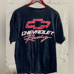 90s Chevy Racing tee (tag missing) - fits boxy LG - faded black runs 22.5/27.5